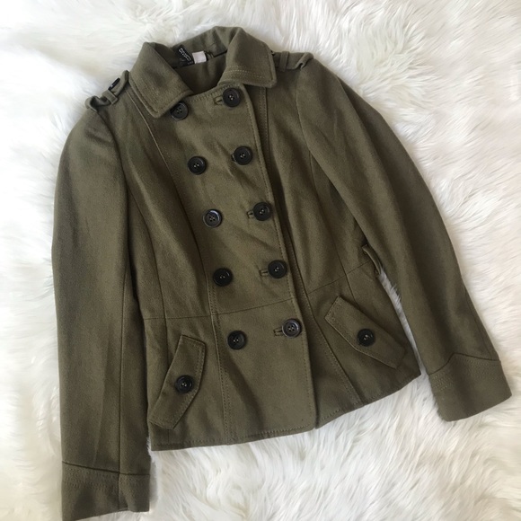H&M Jackets & Blazers - H&M [Divided] Green Cargo Jacket Sz 4